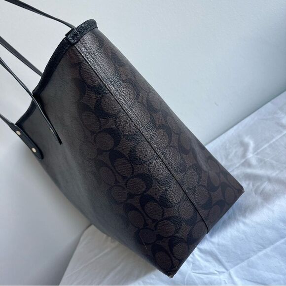 COACH Signature Jacquard Ava City Tote Laptop Work Bag Reversible Metro Tote - Picture 7 of 13